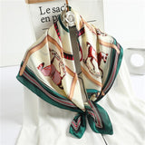 Silk Square Scarf Horse Print Shawl  Neck Scarves