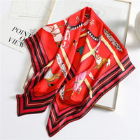 Silk Square Scarf Horse Print Shawl  Neck Scarves