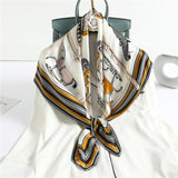 Silk Square Scarf Horse Print Shawl  Neck Scarves