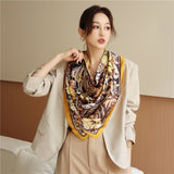 Square Scarf Silk Satin Print  Shawls