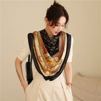 Square Scarf Silk Satin Print  Shawls