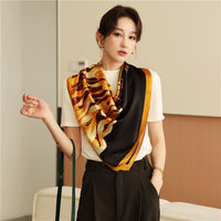 Square Scarf Silk Satin Print  Shawls