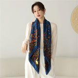 Square Scarf Silk Satin Print  Shawls