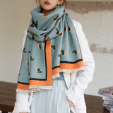 Horse Winter Scarf Cashmere Shawls Wraps Women