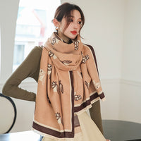 Horse Winter Scarf Cashmere Shawls Wraps Women