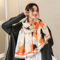 Horse Winter Scarf Cashmere Shawls Wraps Women