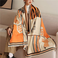 Horse Winter Scarf Cashmere Shawls Wraps Women