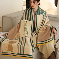 Horse Winter Scarf Cashmere Shawls Wraps Women