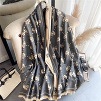 Print Pashmina Cashmere Shawls and Wraps Thick Warm