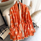 Print Pashmina Cashmere Shawls and Wraps Thick Warm