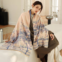 Print Pashmina Cashmere Shawls and Wraps Thick Warm