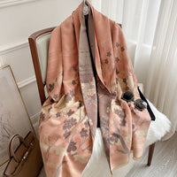 Print Pashmina Cashmere Shawls and Wraps Thick Warm