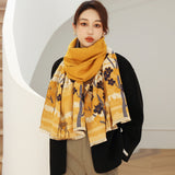 Print Pashmina Cashmere Shawls and Wraps Thick Warm