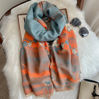 Print Pashmina Cashmere Shawls and Wraps Thick Warm