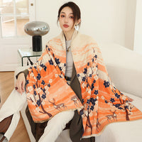 Print Pashmina Cashmere Shawls and Wraps Thick Warm