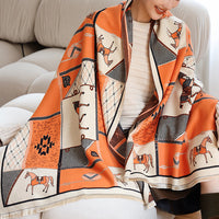 Print Pashmina Cashmere Shawls and Wraps Thick Warm