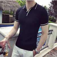 Male Slim Fit high-grade knitting Polo Shirt