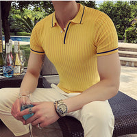 Male Slim Fit high-grade knitting Polo Shirt