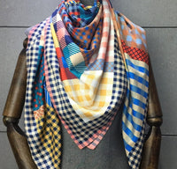 Twill Silk Scarf Women Print Shawl Femme Square Scarves